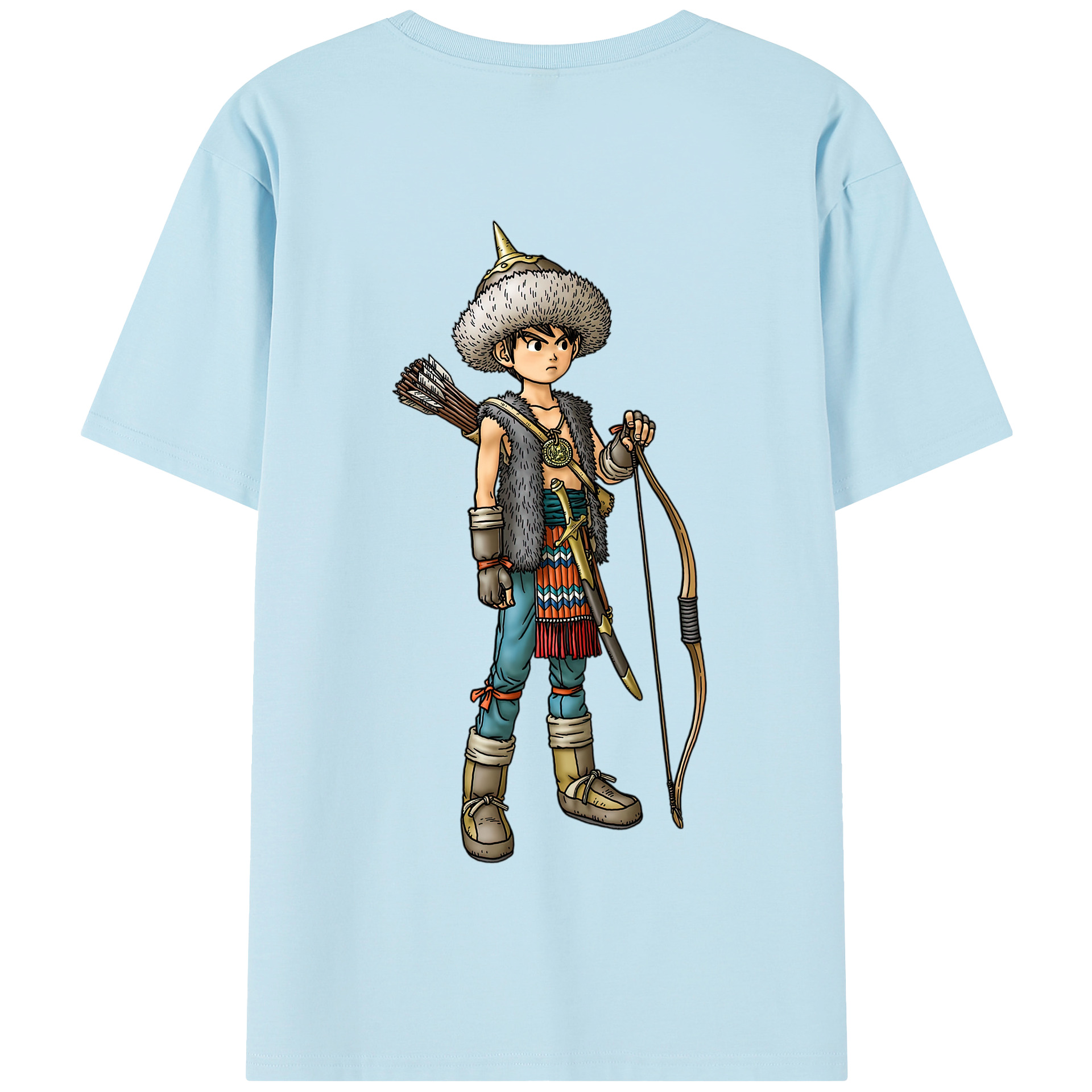 （画像用） ドラゴンクエスト Doragon Kuesuto Dragon Quest 綿100％半袖Tシャツ（背面プリント）
